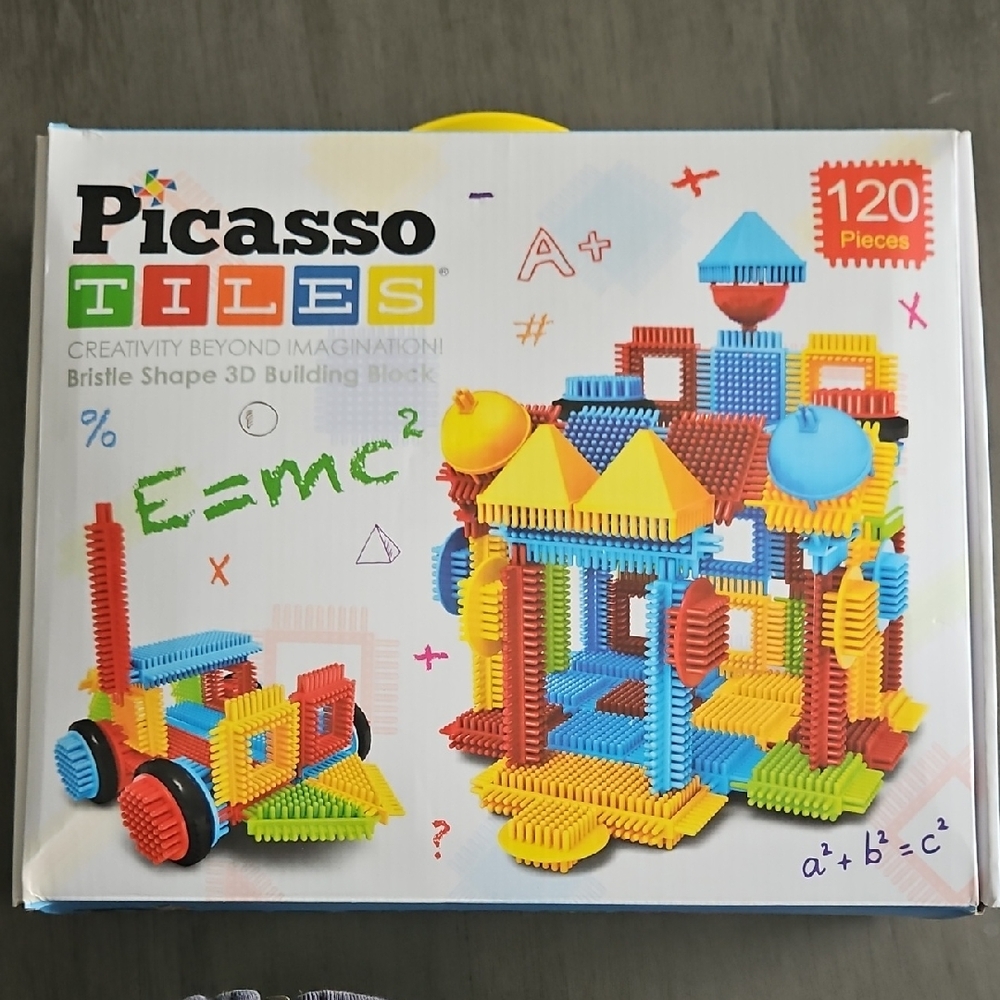 Picasso Tiles 120-Piece Bristle Shape Building Set - Multicolor